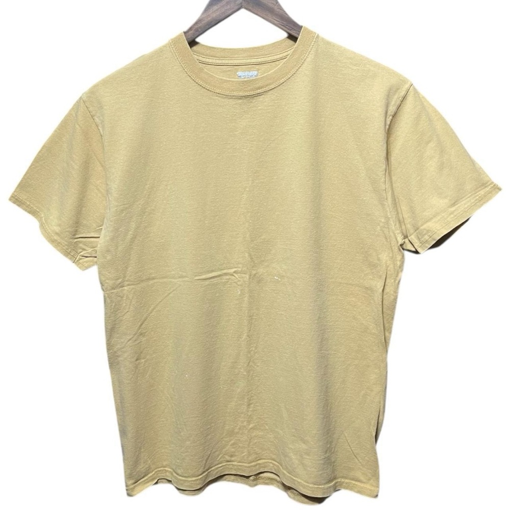 plain blank yellow graphite sport short sleeve crewneck vintage 2000s T-shirt